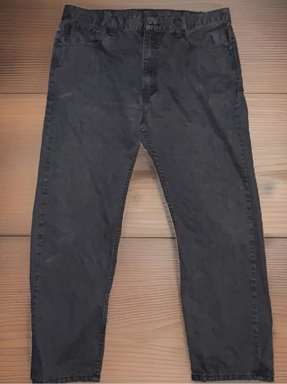 Levis 505 Jeans Mens 38x30 Black Regular Fit Straight Leg Denim Pants